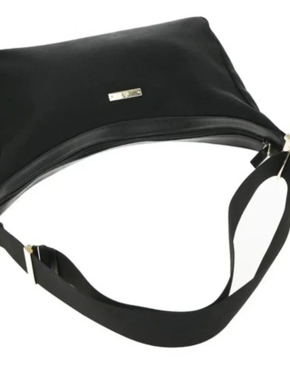 GUCCI Logo Shoulder Hobo Bag Leather Black GHW Italy 62KD276